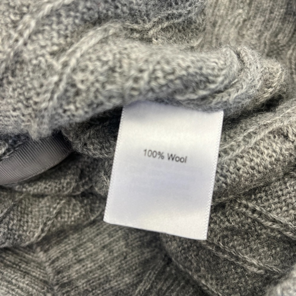 Norm Thompson 100% Wool Cardigan Cable Knit Button Front Sweater Fisherman XLP - Picture 9 of 10